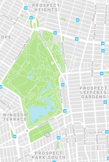 Prospect Park Visiting Map